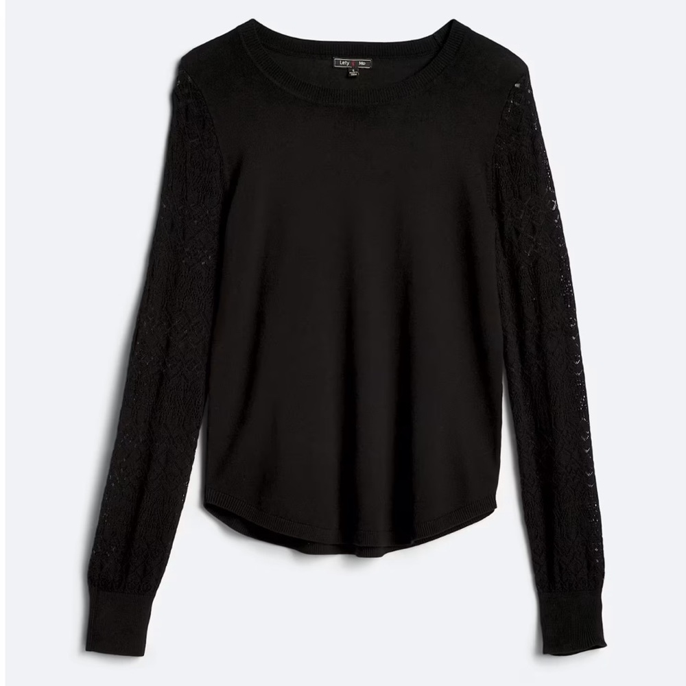 Vittoria Pointelle Lace Sleeve Sweater